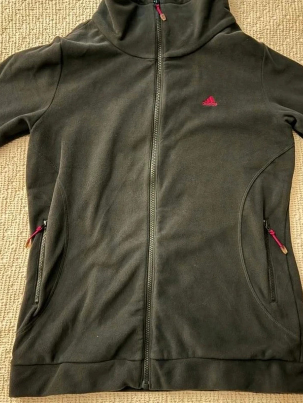 Women’s adidas Track Jacket Pink & Black Full Zip Size Large